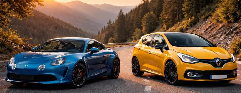 découvrez la photographie automobile professionnelle mettant en scène les modèles emblématiques alpine a110 et renault clio rs, capturant élégance et performance sous un angle unique.