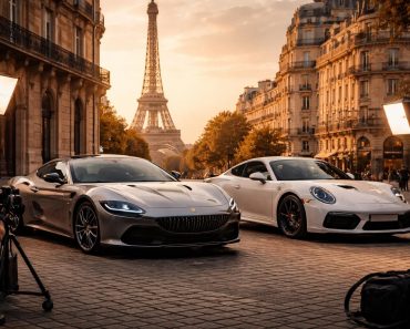 découvrez un shooting automobile professionnel exceptionnel mettant en scène une ferrari roma et une porsche 911 dans les lieux emblématiques de paris. captures élégantes et passion automobile garanties.